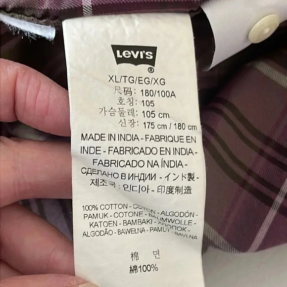 Levi’s Button Up Shirt Plaid Men’s Size XL - Picture 5 of 6